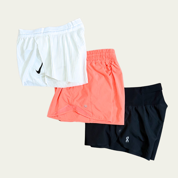 Lot of 3 Women's Running Shorts sz Small 4 Lululemon Hotty Hot On Nike Aeroswift - Picture 2 of 8